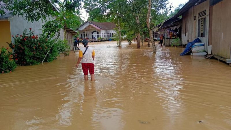 Penampakan Banjir Di Sepaku Yang Berbatasan Dengan Lokasi Ibu Kota Baru