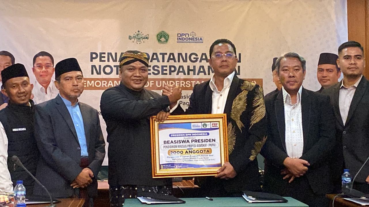Perkuat Hukum, DPN dan Pagar Nusa NU Teken MoU Beasiswa Profesi Advokat untuk 2.000 Kader