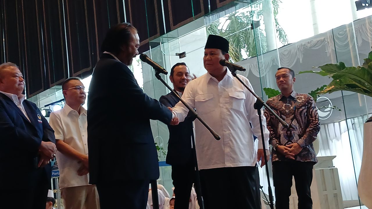 Bertemu Surya Paloh, Prabowo Harapkan Antar Pemimpin Politik Bekerja Sama