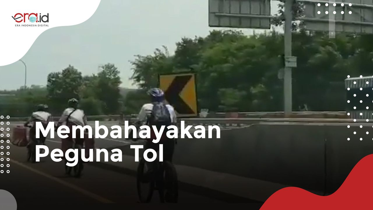 Viral! Rombongan Pesepeda Masuk Jalan Tol dan Lawan Arah