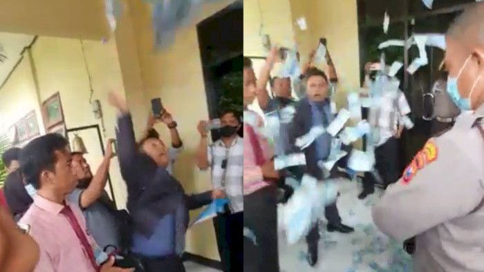 Viral Pengacara di Banyuwangi Ngamuk dan Lempar Duit Puluhan Juta di Kantor Polisi