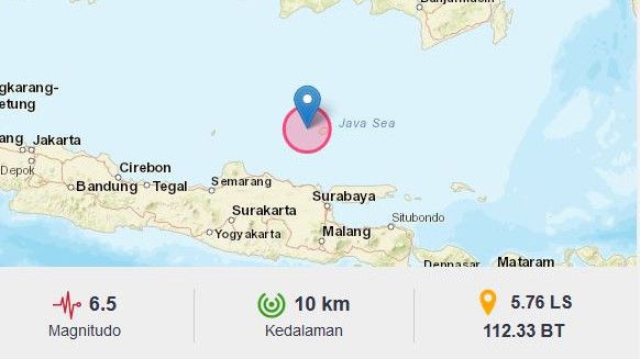 Gempa M 6,5 Guncang Tuban, Getaran Terasa hingga Jakarta