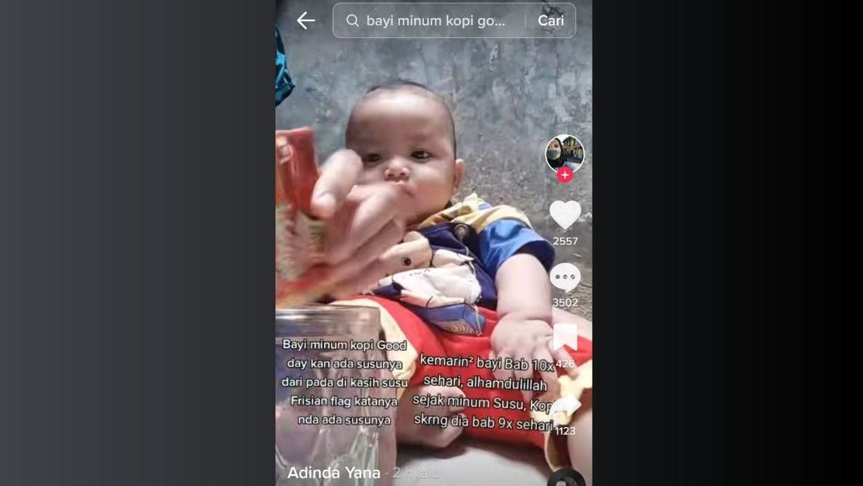 Viral! Bayi 7 Bulan Dikasih Minum Kopi Good Day hingga BAB sampai 9 Kali, Netizen Geram
