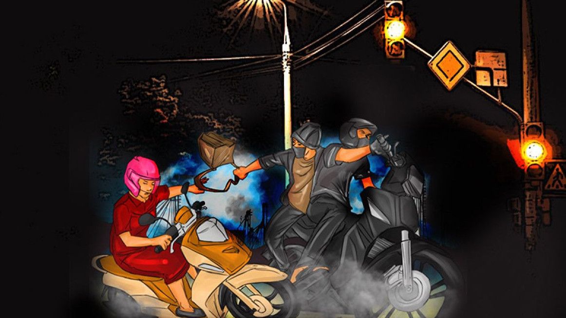 Sadis, Begal Bacok Pengendara Motor di Bantar Gebang Bekasi hingga Bersimbah Darah