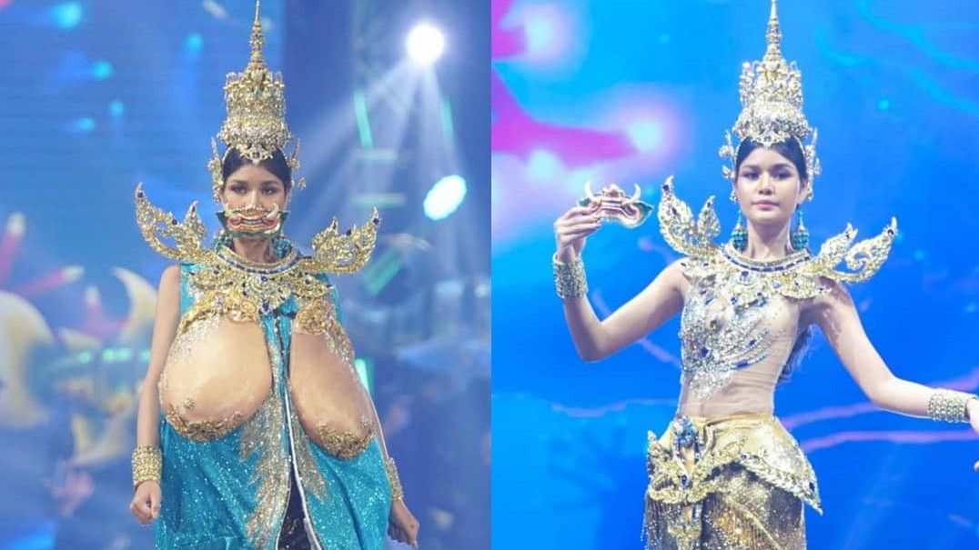 Jadi Kontroversi, Finalis Miss Universe Thailand  Pakai Kostum Payudara Super Besar