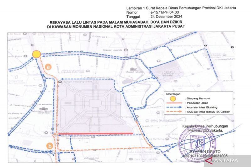 Simak Rekayasa Lalu Lintas Saat Malam Tahun Baru di Monas Jakarta