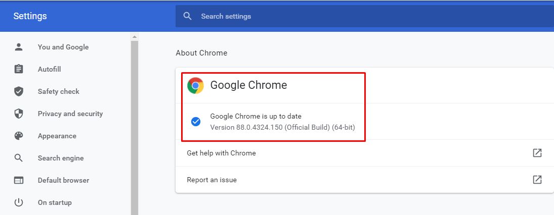 Chrome update