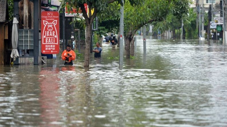 Penampakan Kawasan Legian, Seminyak Bali Terendam Banjir Akibat Hujan Semalaman