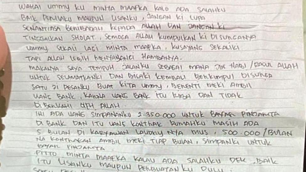 Terungkap! Isi Surat Wasiat Teroris Makassar, Ingatkan Ibunya Tak Pinjam Uang di Bank