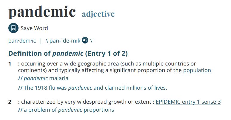 Pandemic di kamus
