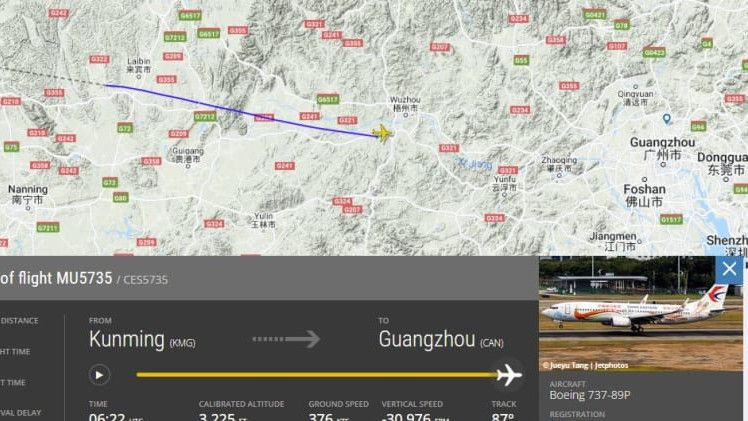 Kabar Terbaru Pesawat China Eastern Airlines Jatuh di Pegunungan China: Jatuh dan Terbakar