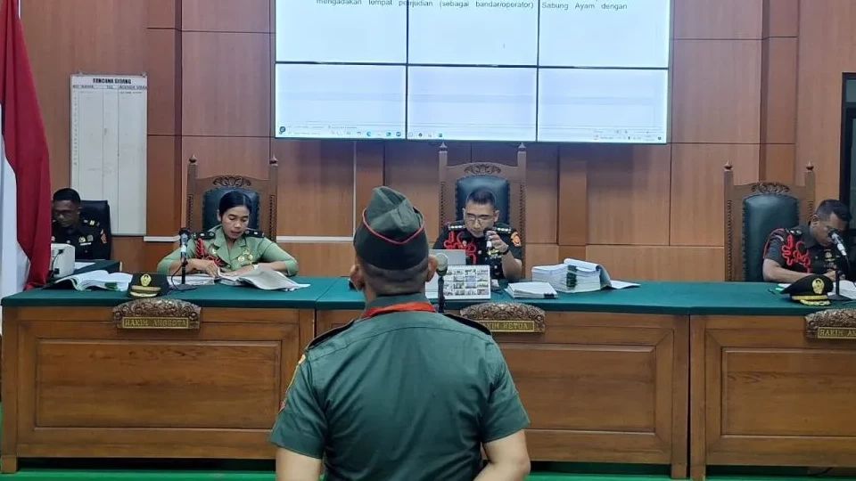Pengadilan Militer Gelar Sidang Perdana Dua Oknum TNI Tembak Mati Polisi Saat Penggerebekan Sabung Ayam