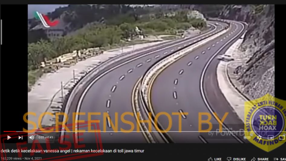 Video Detik-Detik Kecelakaan Vanessa Angel, Rekaman Kecelakaan di Tol Jawa Timur, Cek Faktanya..
