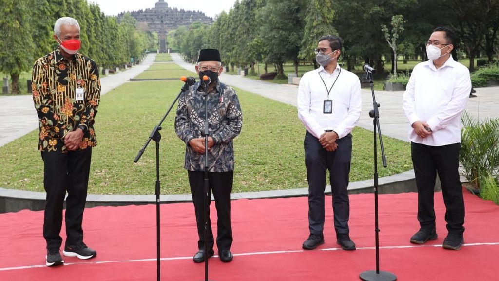 Momen Wapres Ma'ruf Amin Kunjungi Borobudur: Lebaran Ini Pasti Ramai Pengunjung..