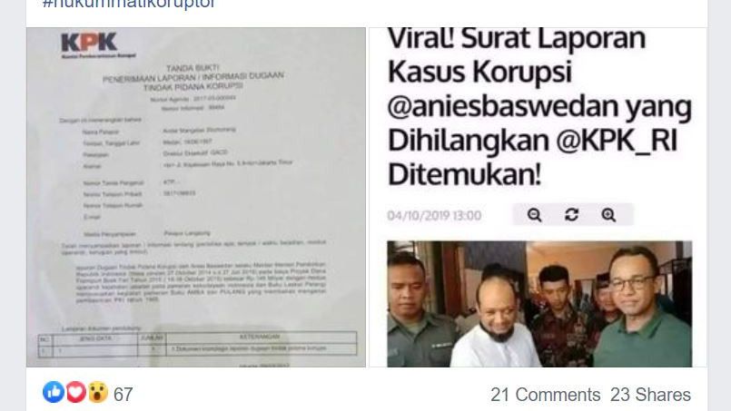 Beredar Isu Surat Laporan Korupsi Anies yang Dihilangkan KPK Telah Ditemukan, Simak Penjelasannya