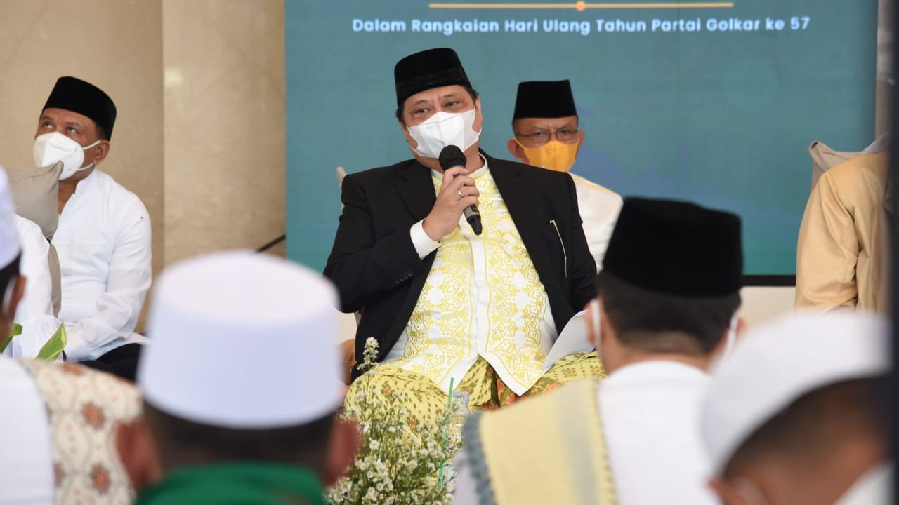 Momen Airlangga Hartarto Bersanding dengan Habib Syekh Abdul Qodir Assegaf dan Ustadz Yusuf Mansur di Acara Maulid Nabi