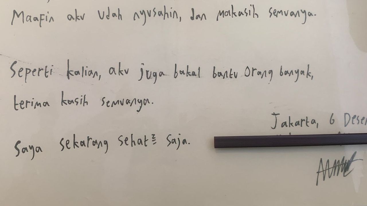 Ibu Balas Surat Remaja Bunuh Ayah-Nenek: Sudah Memafkan, Kapan Adek Butuh Ibu Siap, Selalu Jaga Salat