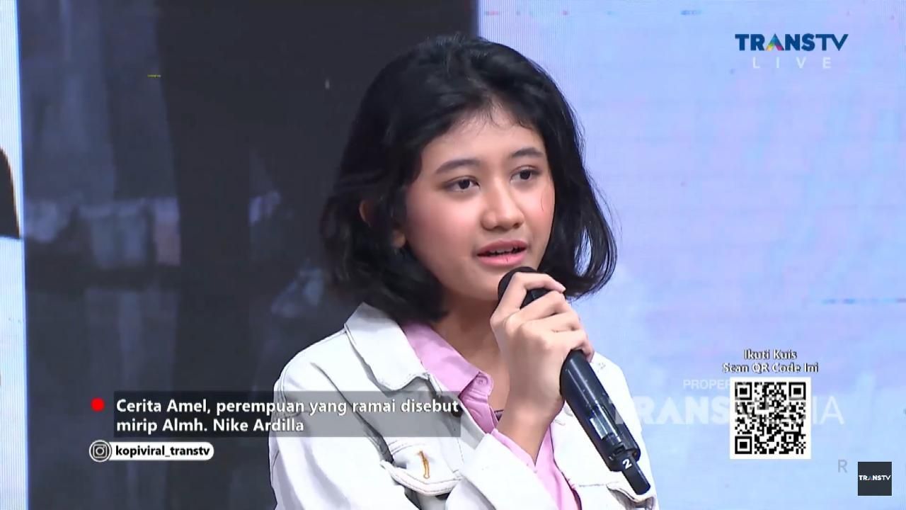 Amel reinkarnasi Nike Ardilla (Foto: YouTube/TRANS TV Official)