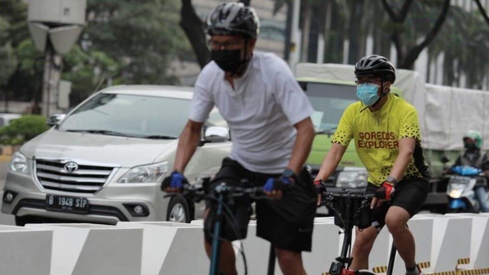 Dilarang Pakai Badan Jalan Sudirman untuk Gowes, Pesepeda Cekcok dengan Polisi