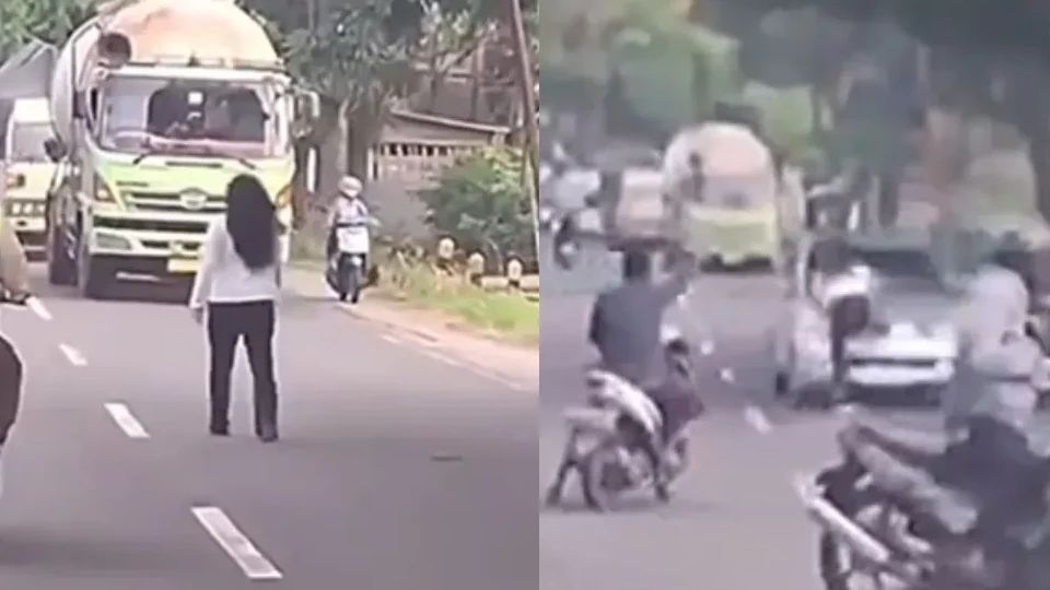 Viral Perempuan di Jatim Tabrakkan Dirinya ke Mobil yang Berhenti, Depresi?