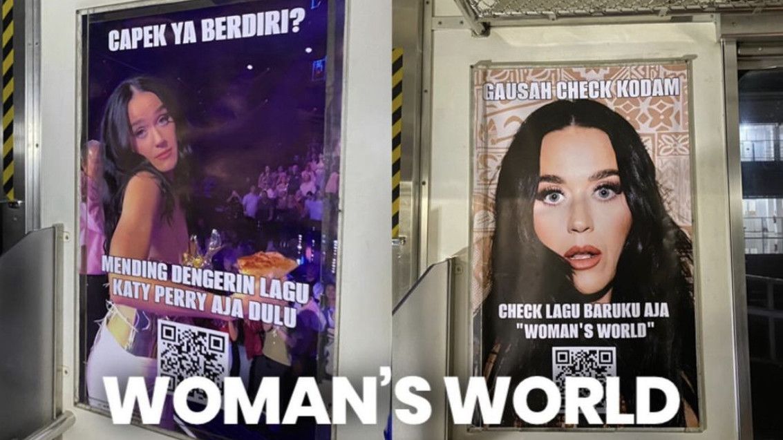 Unik Sampai Curi Perhatian Penumpang, Katy Perry Promo Single Terbaru Woman's World di KRL Jabodetabek