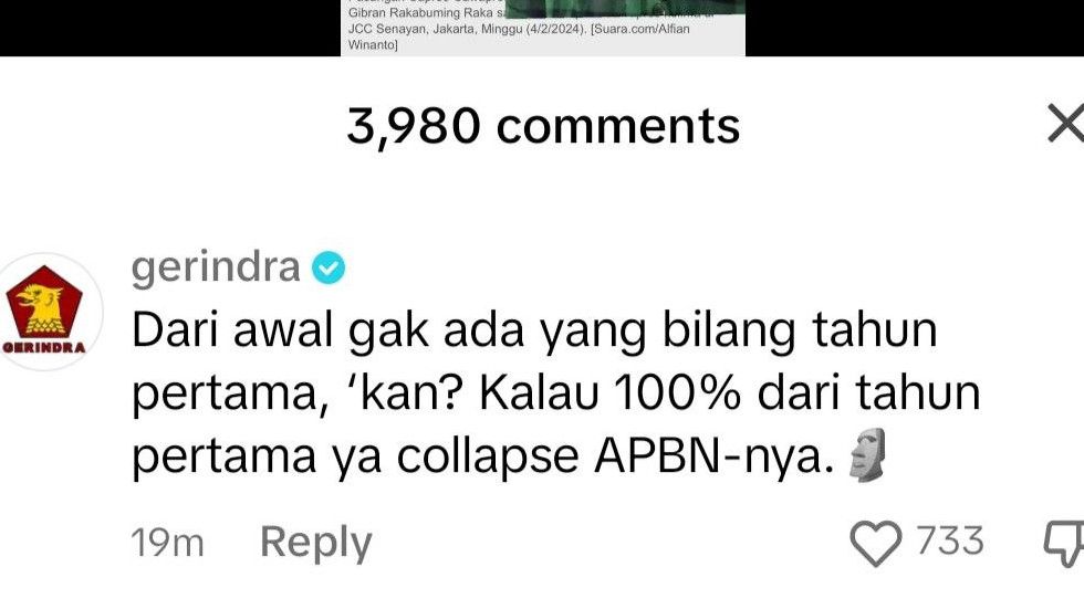 Anggaran Program Makan Siang Bikin Rugi, Admin Gerindra: Dari Awal Nggak Ada yang Bilang dari Tahun Pertama