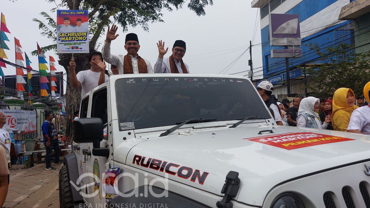 Daftar Pilkada Kota Tangerang, Sachrudin-Maryono Datang Jalan Kaki Pulang Pakai Rubicon