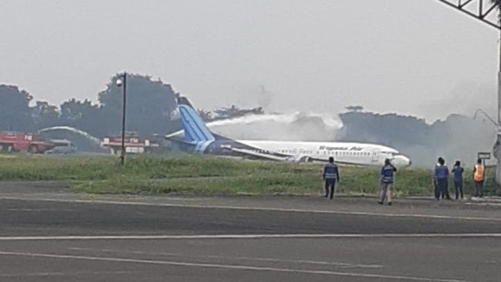 Breaking News: Pesawat Trigana Air Dikabarkan Tergelincir di Bandara Halim Perdana Kusuma