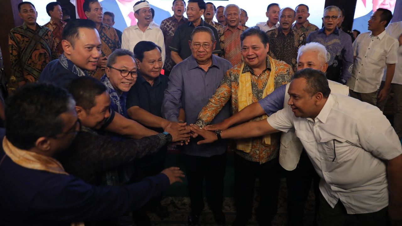 Momen SBY Bersama Prabowo dan Para Ketum Parpol Koalisi Indonesia Maju Berkumpul di Hambalang Bogor
