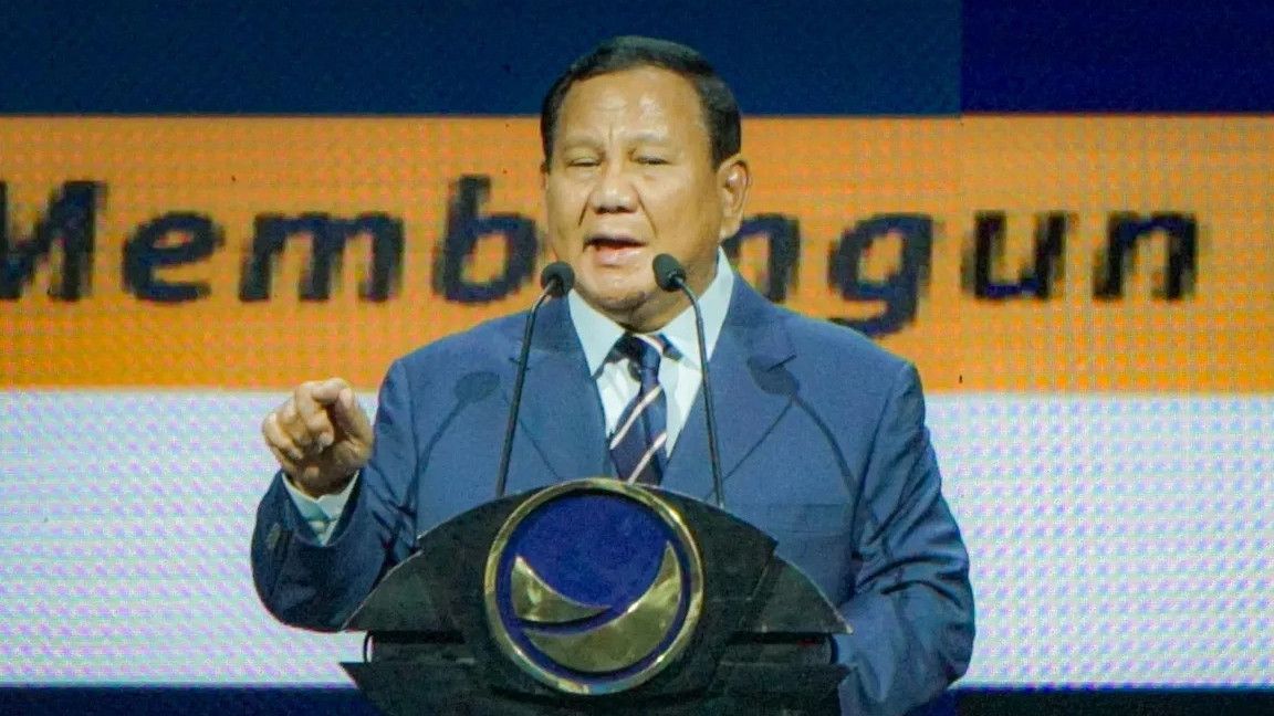 Tutup Kongres NasDem, Prabowo: Sekarang Pak Surya Paloh Anak Buah Saya