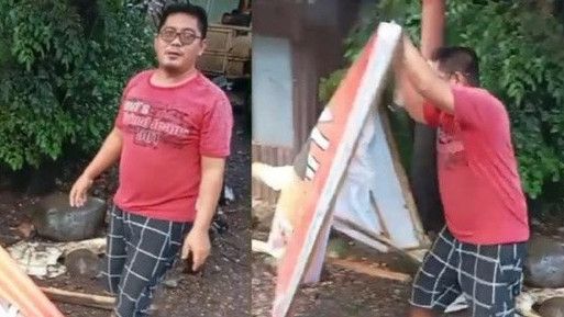 Demi Viral, Pria di Gowa Sulsel Nekat Rusak Baliho Kandidat dalam Pilkada