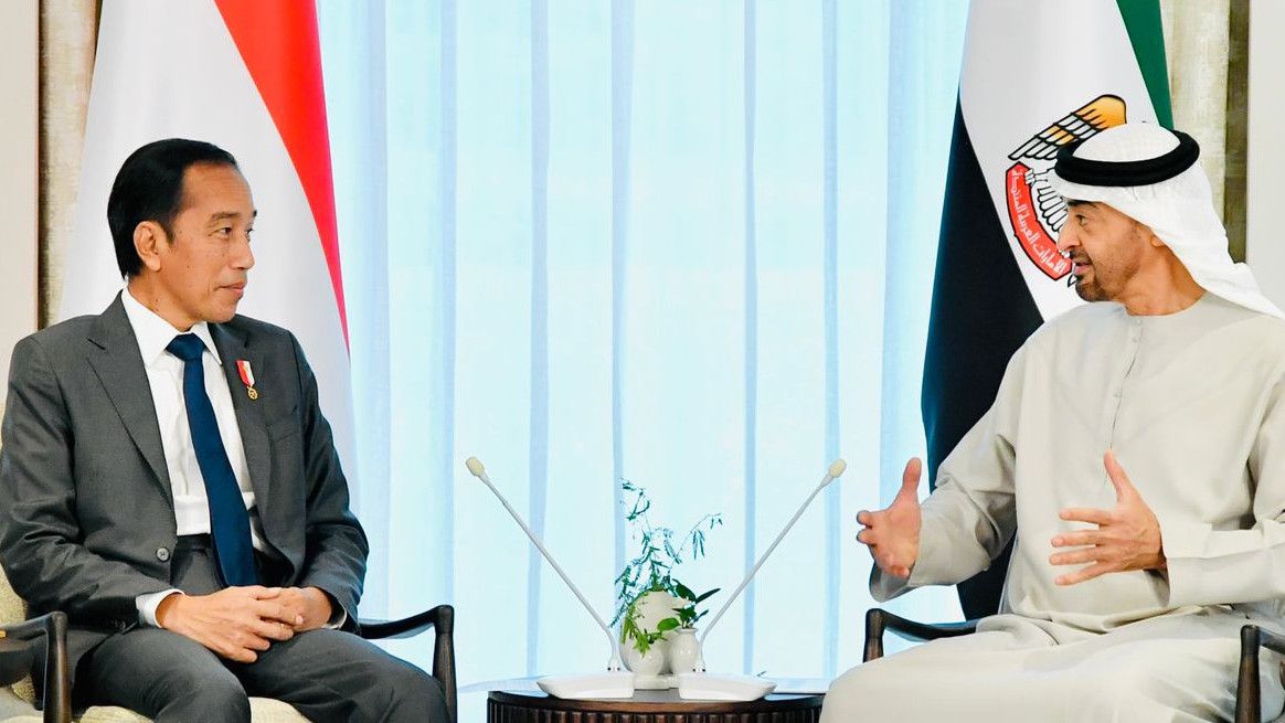 Bertemu Presiden Uni Emirat Arab MBZ, Jokowi: Terima Kasih Telah Menerima Kami