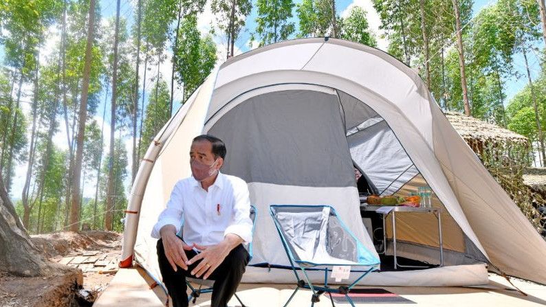Jokowi Berkemah di IKN, Satu Tenda Bareng Iriana di Tengah Hutan, Dasco Gerindra: Hati-hati di Alam Terbuka