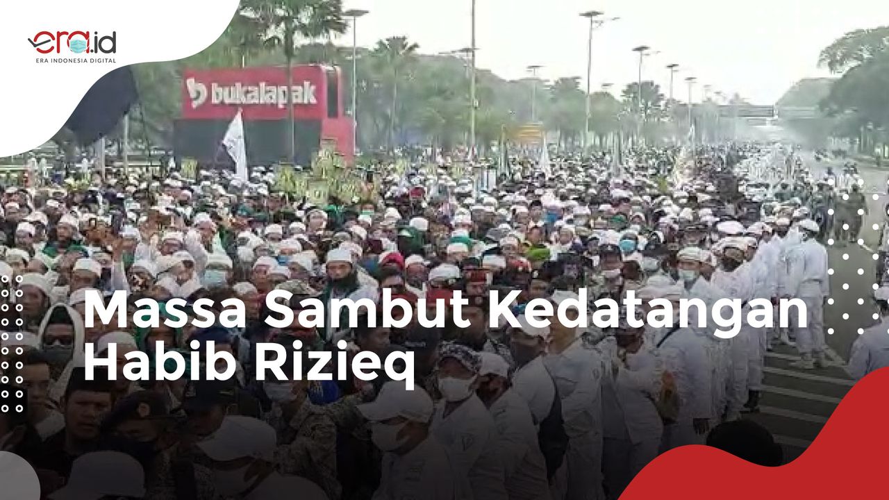 Update Kedatangan Rizieq Shihab: Ribuan Massa Berjalan Kaki Menuju Terminal 3 Bandara Soekarno Hatta