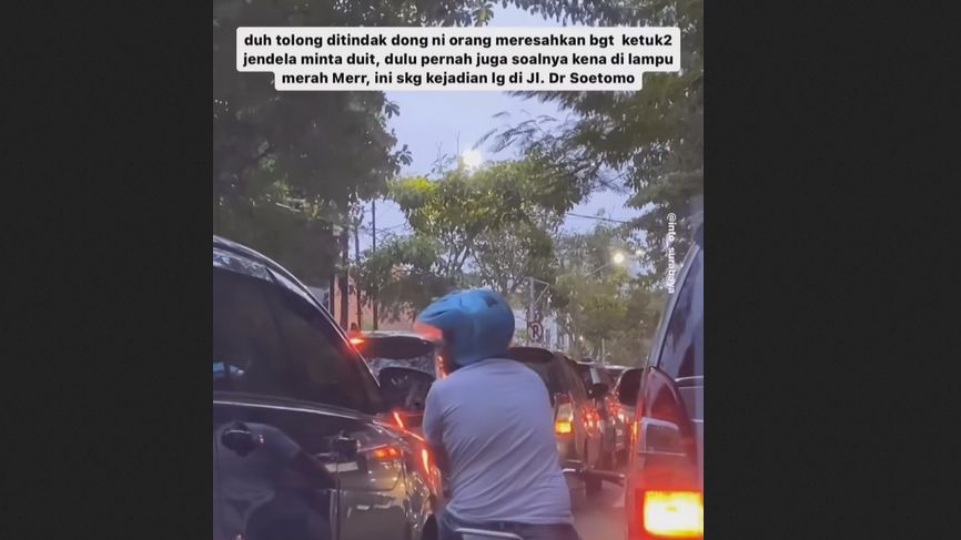 Viral Aksi Pengendara Motor di Surabaya Ketuk Pintu Kaca Mobil Minta-Minta Duit, Satpol PP Cari Pelaku