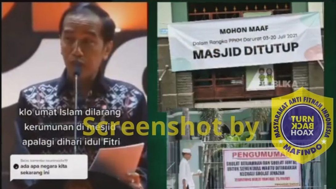 Masjid Ditutup, Jokowi Larang Umat Islam Berkerumun di Masjid Apalagi Saat Idul Fitri, Cek Faktanya..