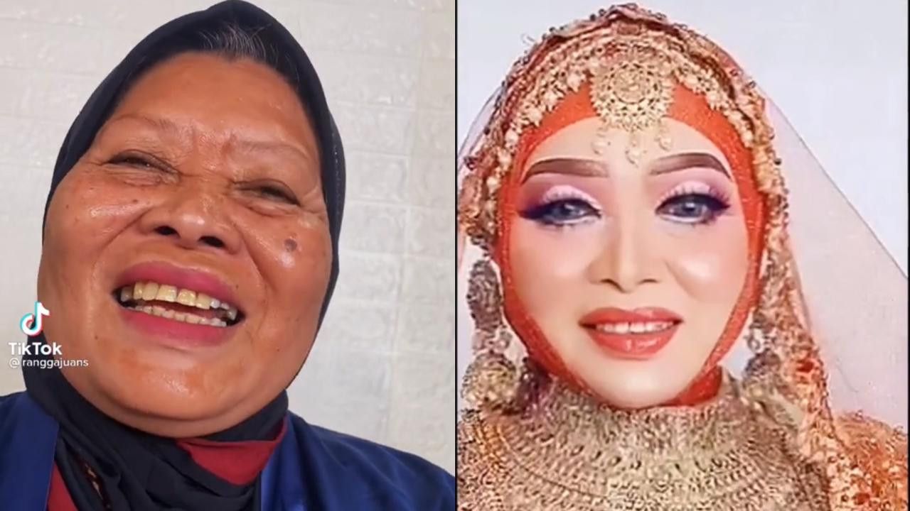 Bak Gadis 20 Tahun dan Bikin Netizen Pangling, Nenek Ini Berubah Total Usai Dirias dengan Wajah yang Ditarik Stiker