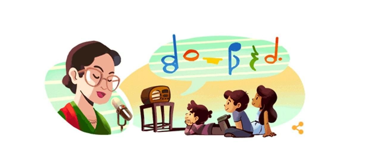 Ibu Soed dalam Google Doodle edisi khusus HUT Ibu Soed ke 109, tahun 2012.