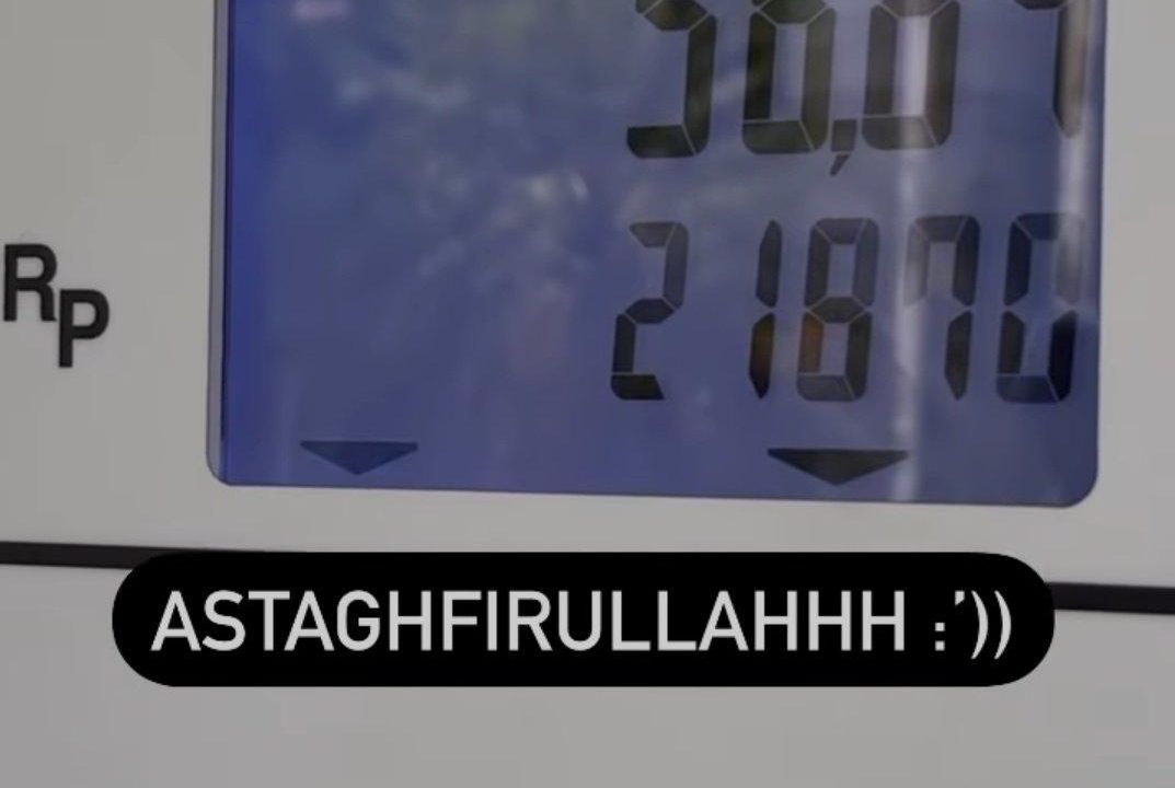 Raisa isi bensin bayar Rp1,2 juta (Foto: Twitter/@txtdarikorporat)