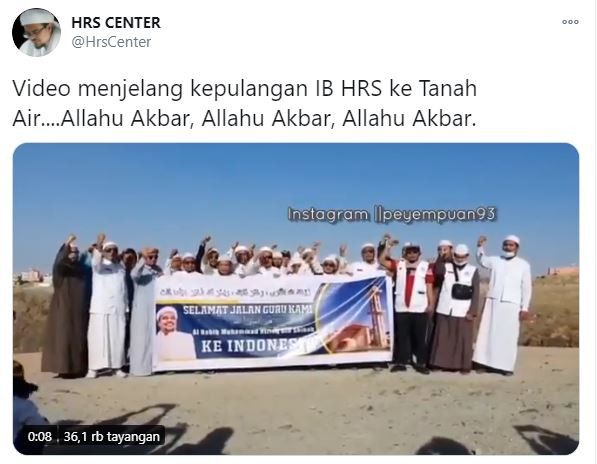 Beredar Video Ucapan Selamat Jalan Habib Rizieq ke Indonesia dari Sejumlah Orang di Arab Saudi