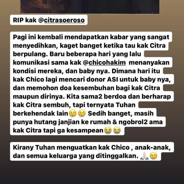 Sempat cari donor ASI (Foto: Instagram Story/@kenny_moviemaker89)