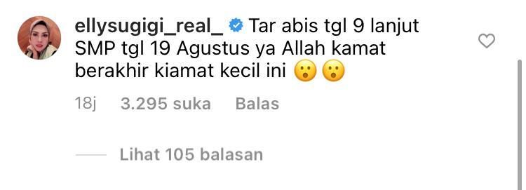 Komentar Elly Sugigi (Foto: Instagram/@lambe_turah)