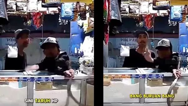 Viral Dua Perampok di Depok Ancam Pemilik Warung Madura Pakai Celurit, Ngeri