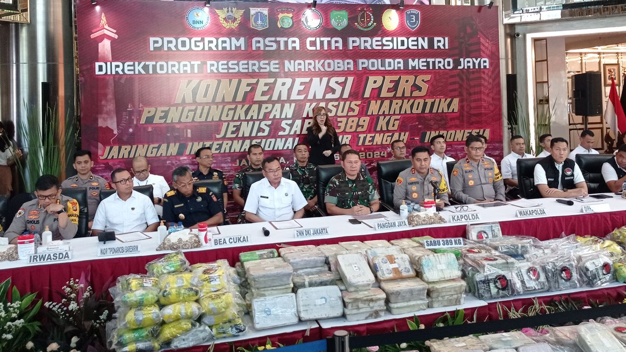 Polda Metro Bongkar Kasus Narkoba Jaringan Afghanistan-Indonesia, 389 Kg Sabu Disita