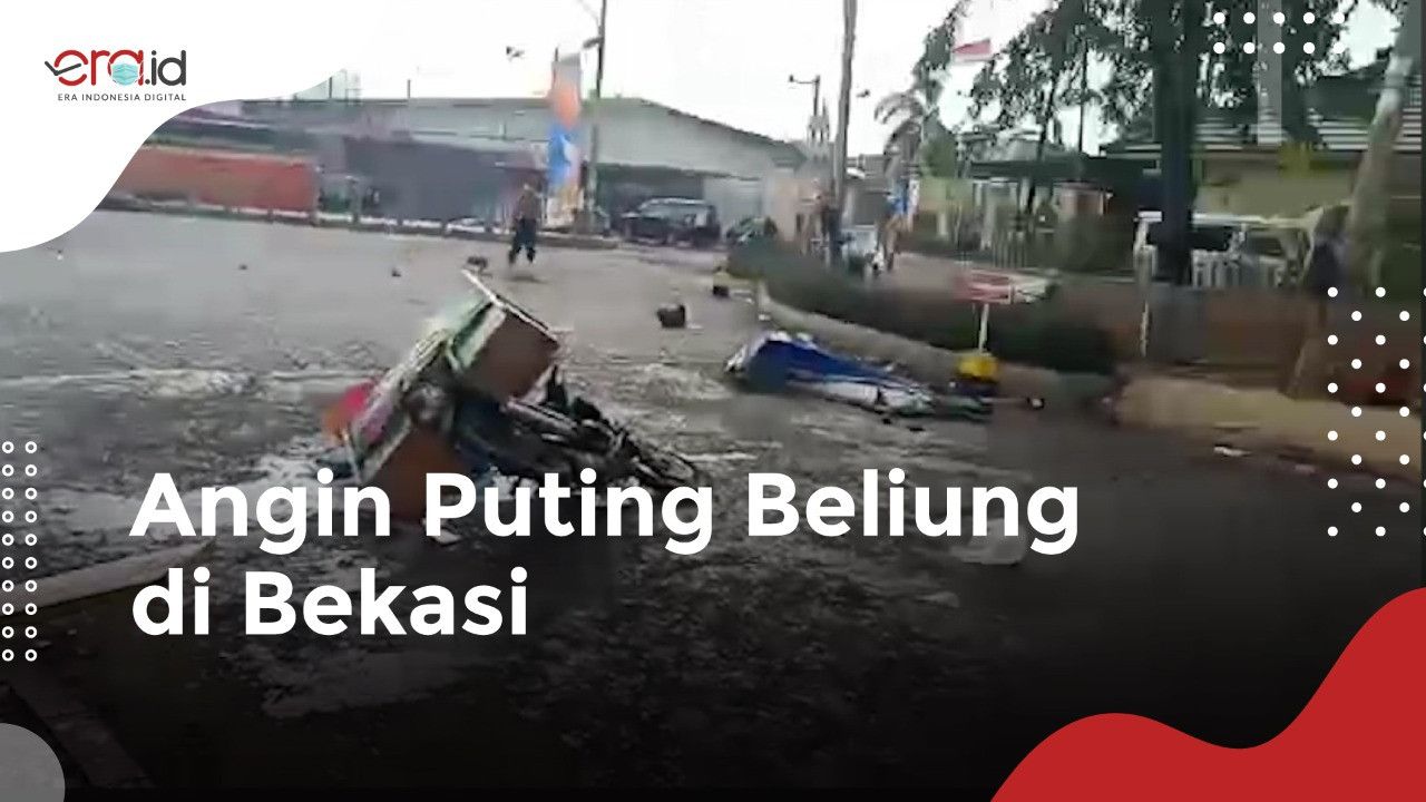 Angin Puting Beliung Hancurkan Rumah di Bekasi, Warga Berhamburan Selamatkan Diri