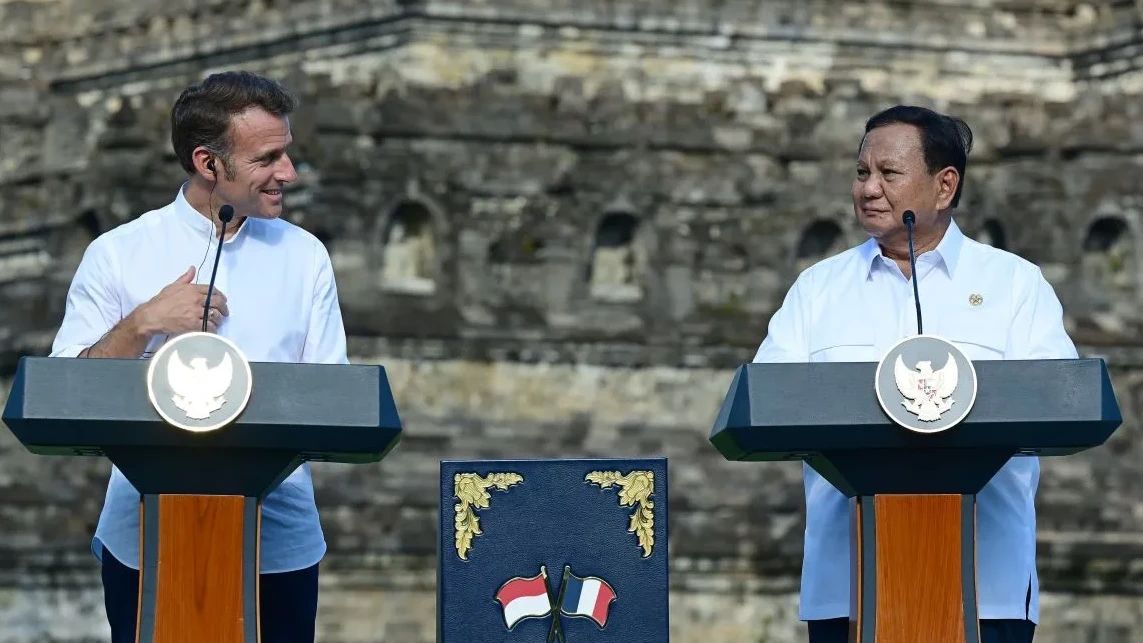 Prabowo dan Macron Teken Kerjasama Kebudayaan Antarnegara di Candi Borobudur