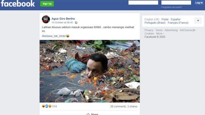 Beredar Foto Gubernur Anies Baswedan Berendam di Sungai Penuh Sampah, Ini Realitanya