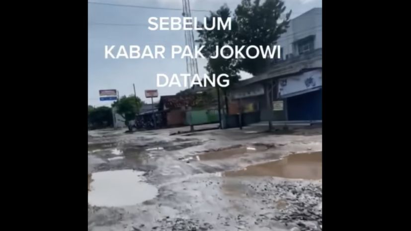 Heboh, Penampakan Jalan di Lampung Usai Diperbaiki Jelang Kunjungan Jokowi, Netizen: Seminggu Juga Ancur Lagi