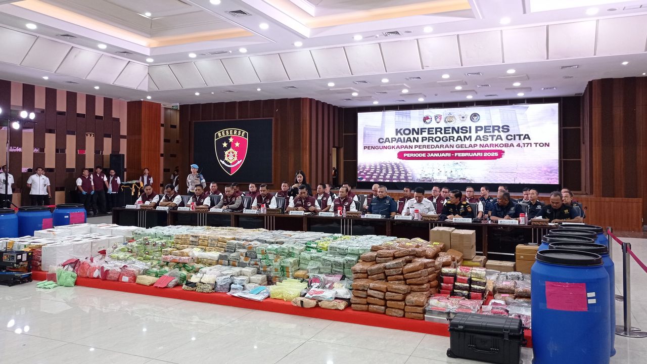 Desk Pemberantasan Narkoba Tangkap 9.586 Pelaku Selama 2 Bulan, 4,1 Ton Narkotika Disita