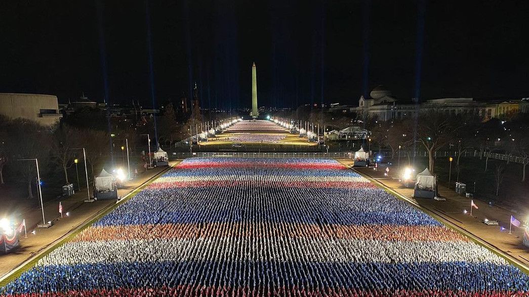 Wakili Warga AS, Instalasi 'Field of Flags' Semarakkan Upacara Pelantikan Joe Biden
